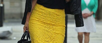 yellow skirt outfit