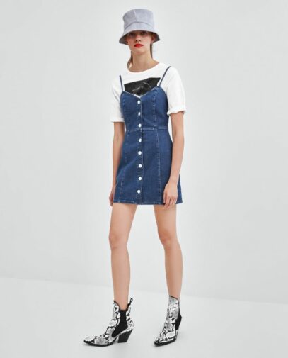 zara denim dress